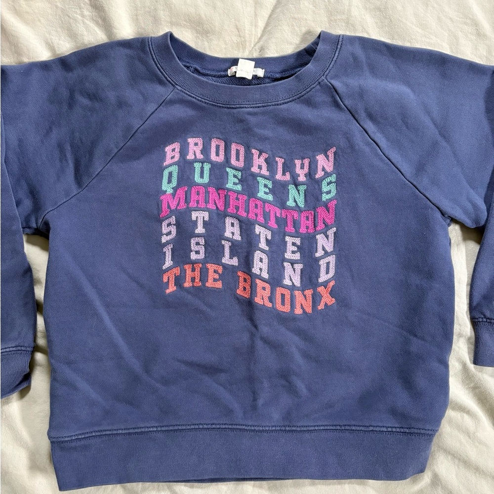 J Crew Girls Boroughs of New York Crewneck Sweatshirt size M (8-9) - Picture 4 of 6